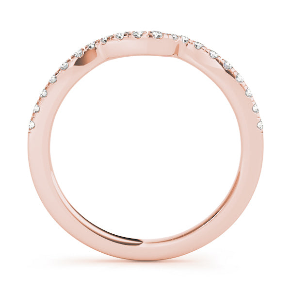 18K Rose Gold 1/8 CT Diamond Wedding Band