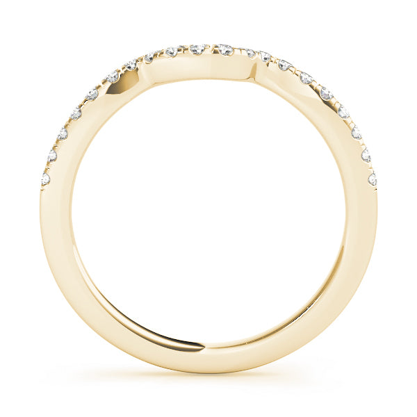 18K Yellow Gold 1/8 ct Diamond Wedding Band
