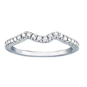 18K White Gold 1/8 ct Diamond Wedding Band