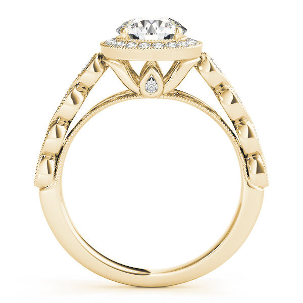 18K Yellow Gold 1.33ctw Diamond Halo Engagement Ring