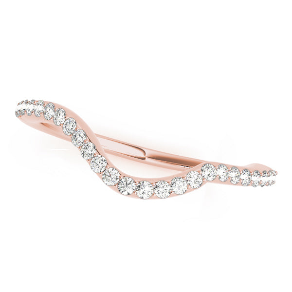14K Rose Gold Diamond Wedding Band - 1/4 ctw
