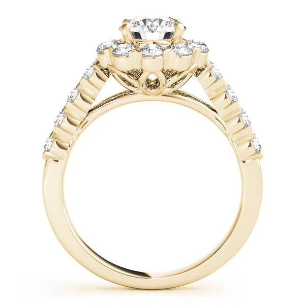 14K Yellow Gold 2 1/6 ct tw Halo Diamond Engagement Ring