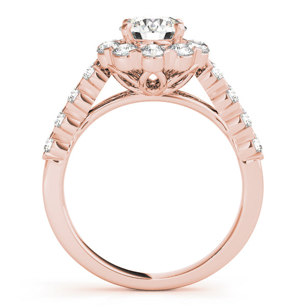 14K Rose Gold 2 1/6 ct tw Halo Diamond Engagement Ring