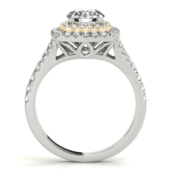 18K Yellow Gold 1.5 ctw Round Diamond Halo Ring