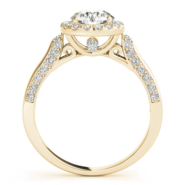 14K Yellow Gold 1 3/8 ct tw Halo Diamond Engagement Ring