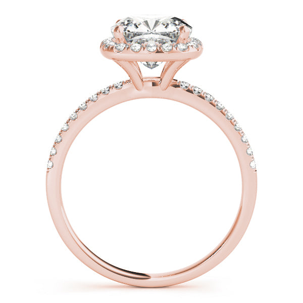 18K Rose Gold Cushion Diamond Halo Engagement Ring