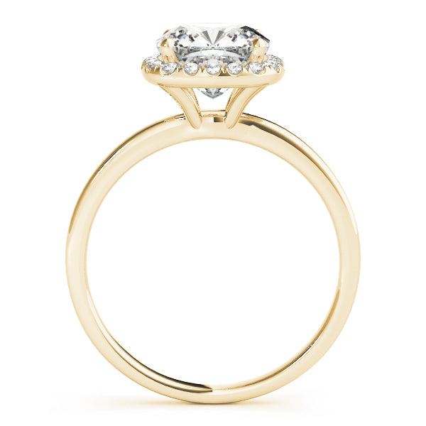 14K Yellow Gold Cushion Diamond Halo Ring