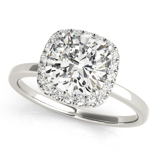 Cushion Diamond Halo Engagement Ring