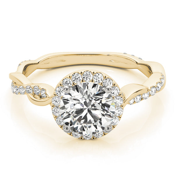 18K Yellow Gold 1.33ctw Round Diamond Halo Ring