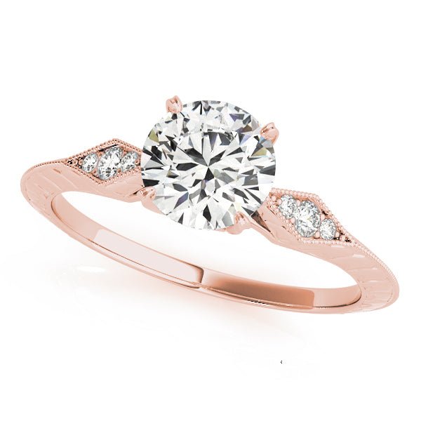 14K Rose Gold 5/8 ct tw Vintage Diamond Engagement Ring