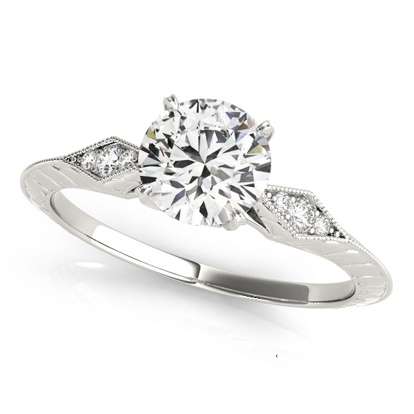 14K White Gold 5/8 ct tw Vintage Diamond Engagement Ring