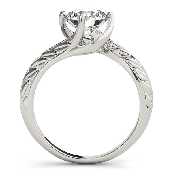 14K White Gold 1 CT Round Diamond Engagement Ring