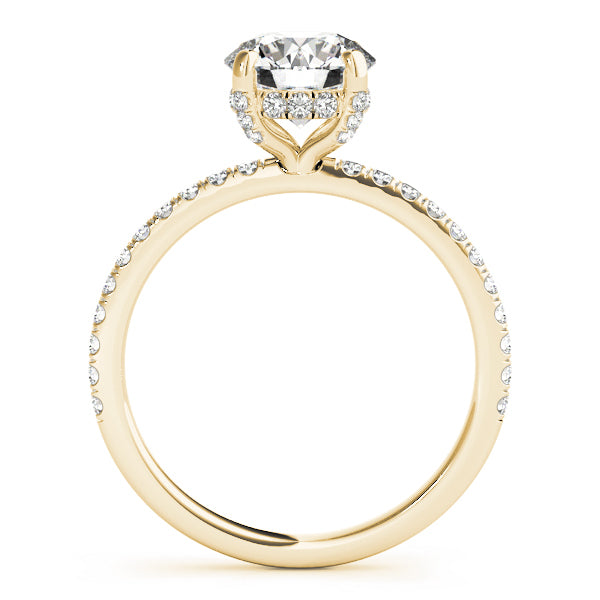 18K Yellow Gold 1 1/4 ct tw Halo Diamond Engagement Ring