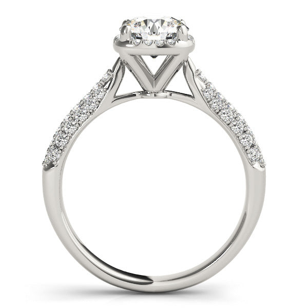 14K White Gold 1.33ctw Diamond Halo Engagement Ring
