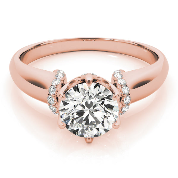 18K Rose Gold 5/8 ct tw Vintage Diamond Engagement Ring