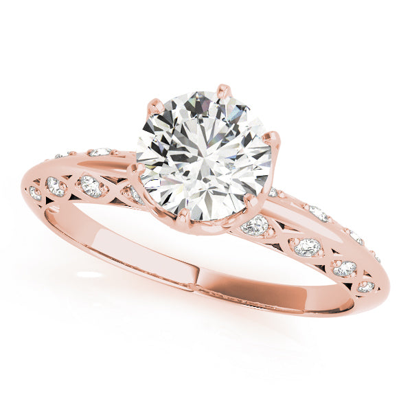 14K Rose Gold 1 ct tw Vintage Diamond Engagement Ring