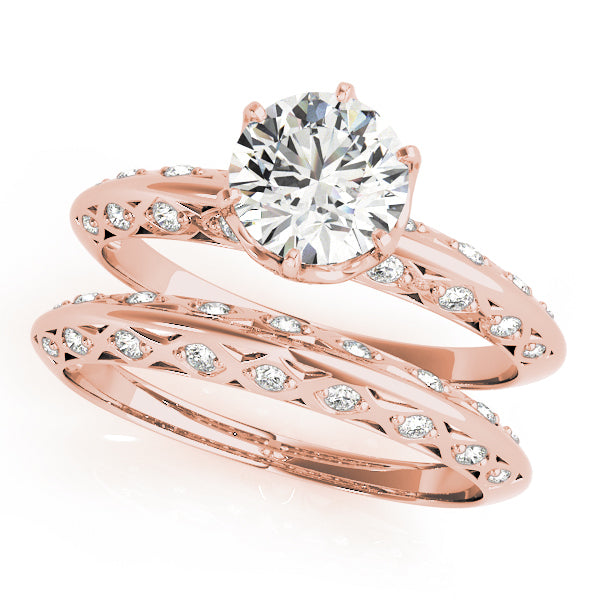 14K Rose Gold 1 ct tw Vintage Diamond Engagement Ring