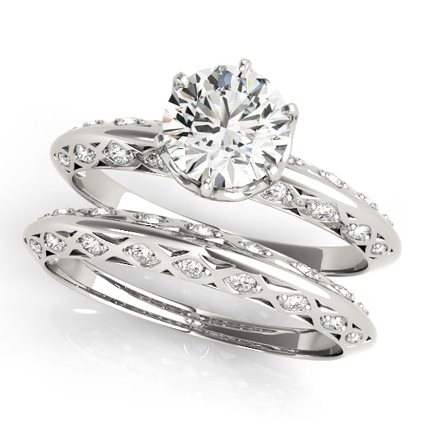18K White Gold 1 ct Diamond Vintage Engagement Ring