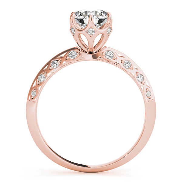18K Rose Gold 1 ct tw Vintage Diamond Engagement Ring