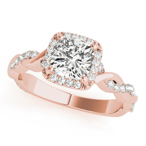 18K Rose Gold Cushion Diamond Engagement Ring 1.33ctw