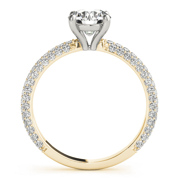 14K Yellow Gold 1 CT Pave Diamond Engagement Ring