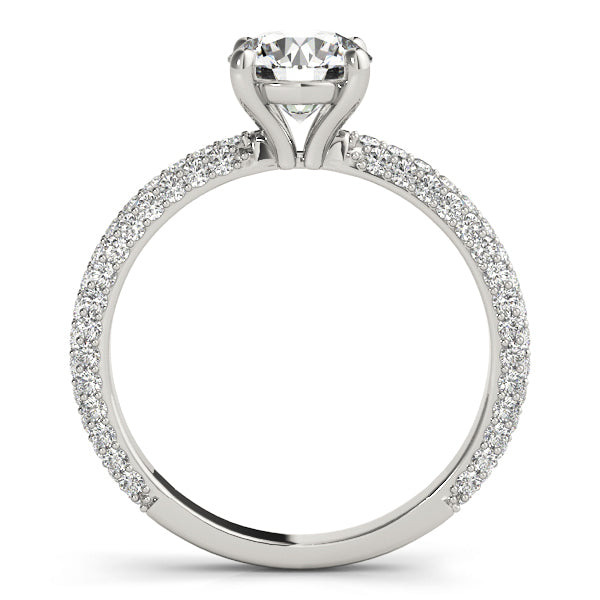 Platinum 1.5 CT TW PavÃ© Diamond Engagement Ring