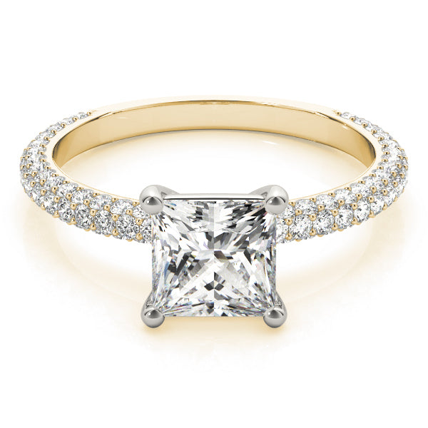 18K Yellow Gold 1 ct tw Pave Diamond Engagement Ring