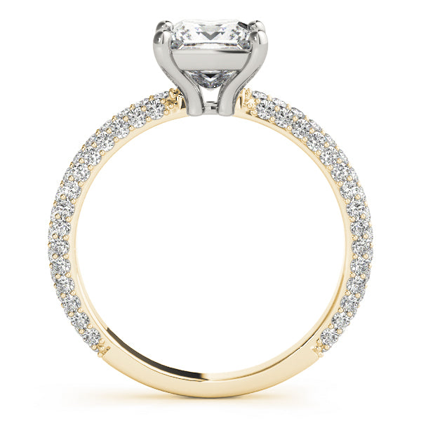 18K Yellow Gold 1 ct tw Pave Diamond Engagement Ring