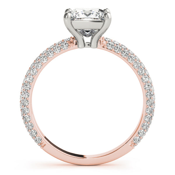 14K Rose Gold Diamond Pave Engagement Ring