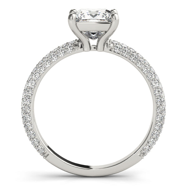 14K White Gold 1 CT PavÃ© Diamond Engagement Ring