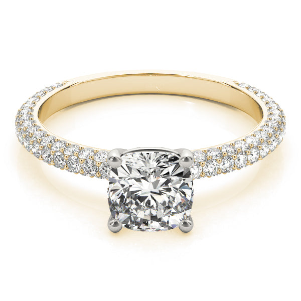18K Yellow Gold 1 ct Diamond Pave Engagement Ring