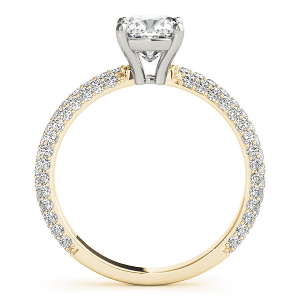 18K Yellow Gold 1 ct tw Pave Diamond Engagement Ring