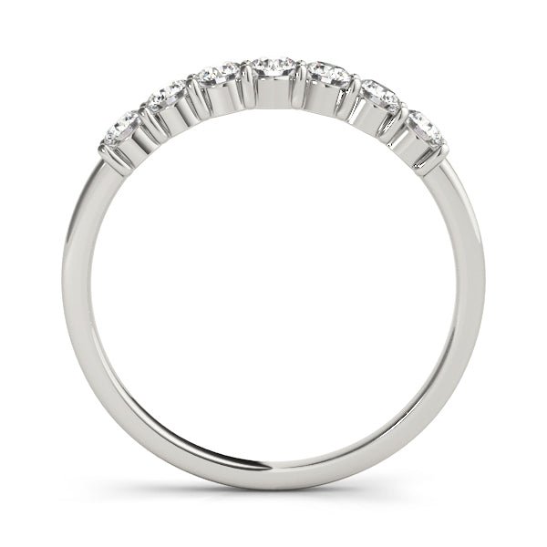 Platinum 7-Stone Round Diamond Wedding Band