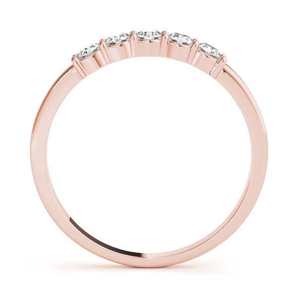 14K Rose Gold Multi-Diamond Wedding Band