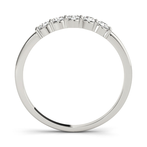 Platinum 5-Stone Round Diamond Wedding Ring