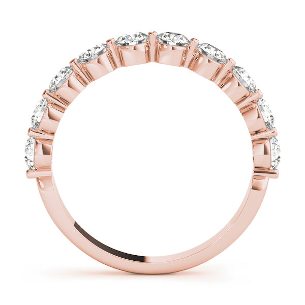 18K Rose Gold 1/4 ct Diamond Wedding Ring