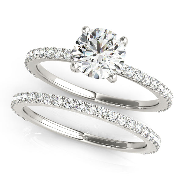 Single Row Diamond Engagement Ring