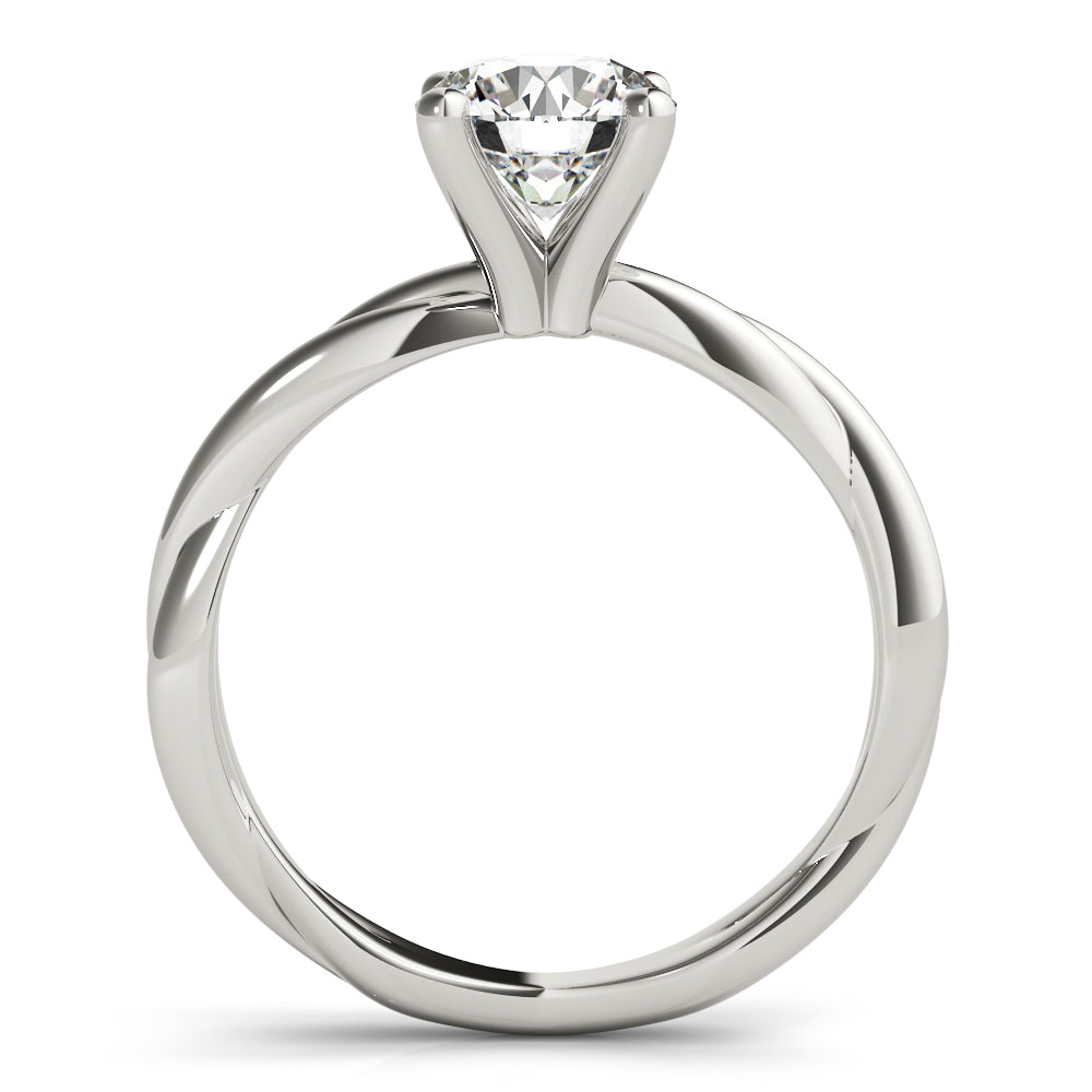 18K White Gold 1 CT Round Diamond Ring