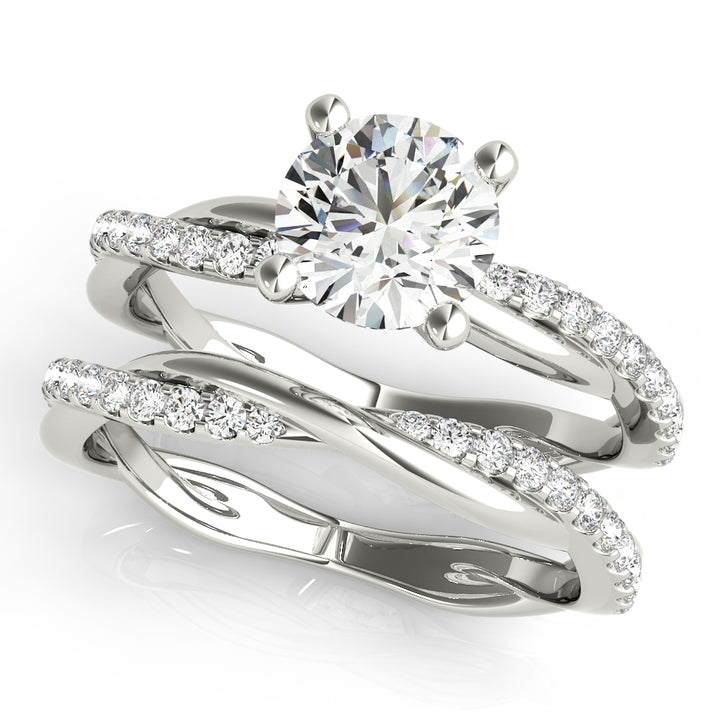 14K White Gold Diamond Fashion Engagement Ring