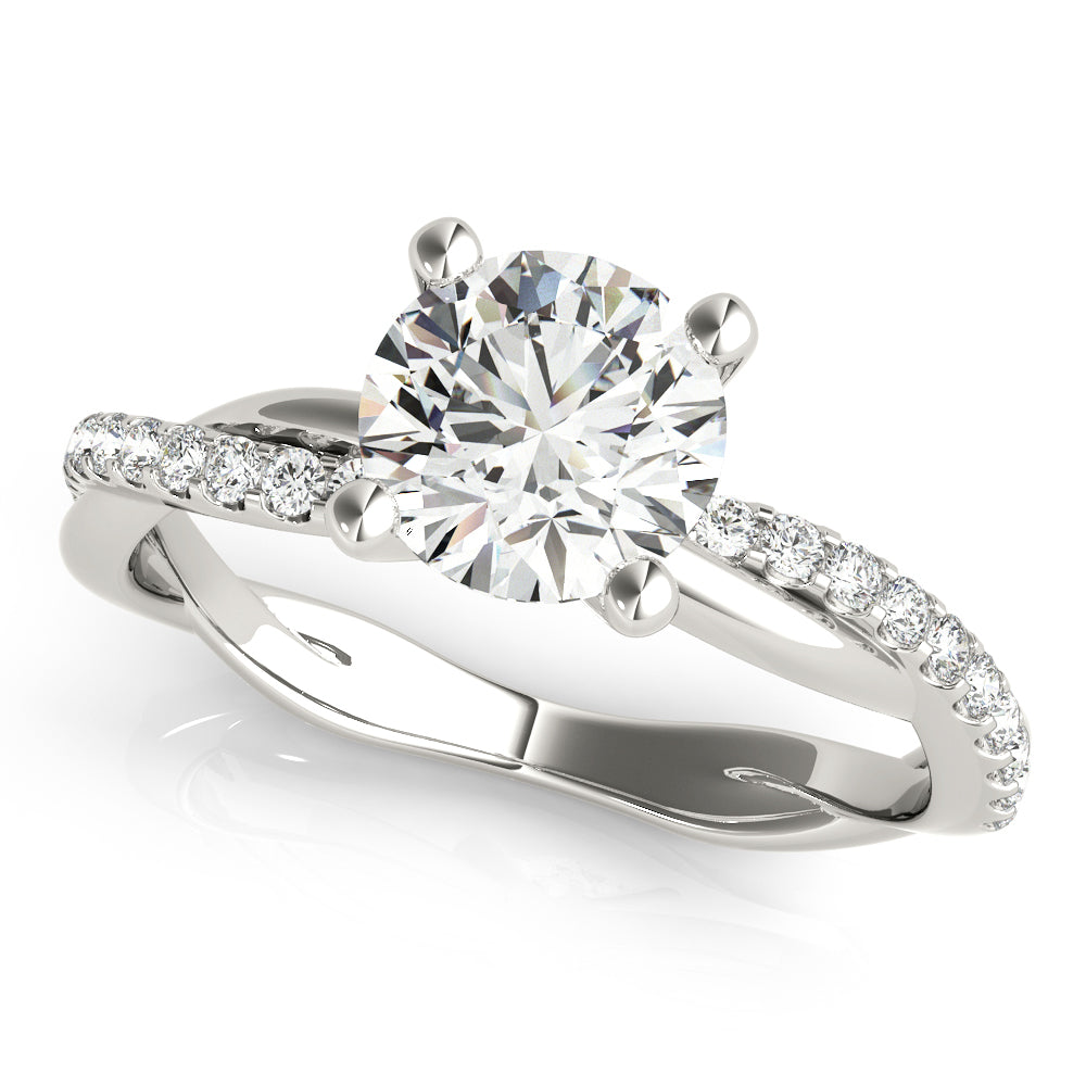 14K White Gold Diamond Fashion Engagement Ring