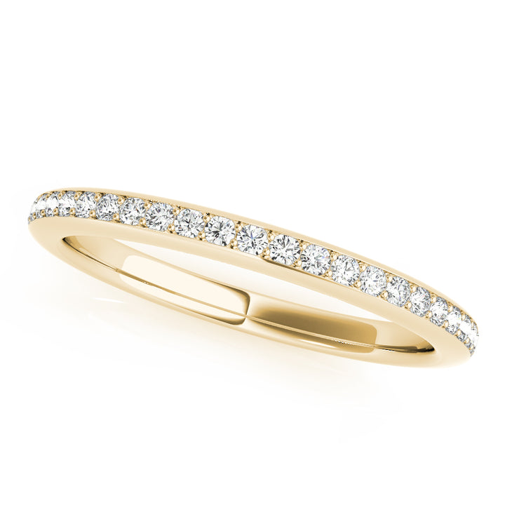 18K Yellow Gold 1/6 CT Diamond Wedding Band