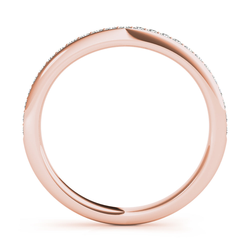 14K Rose Gold Multi-Diamond Wedding Band