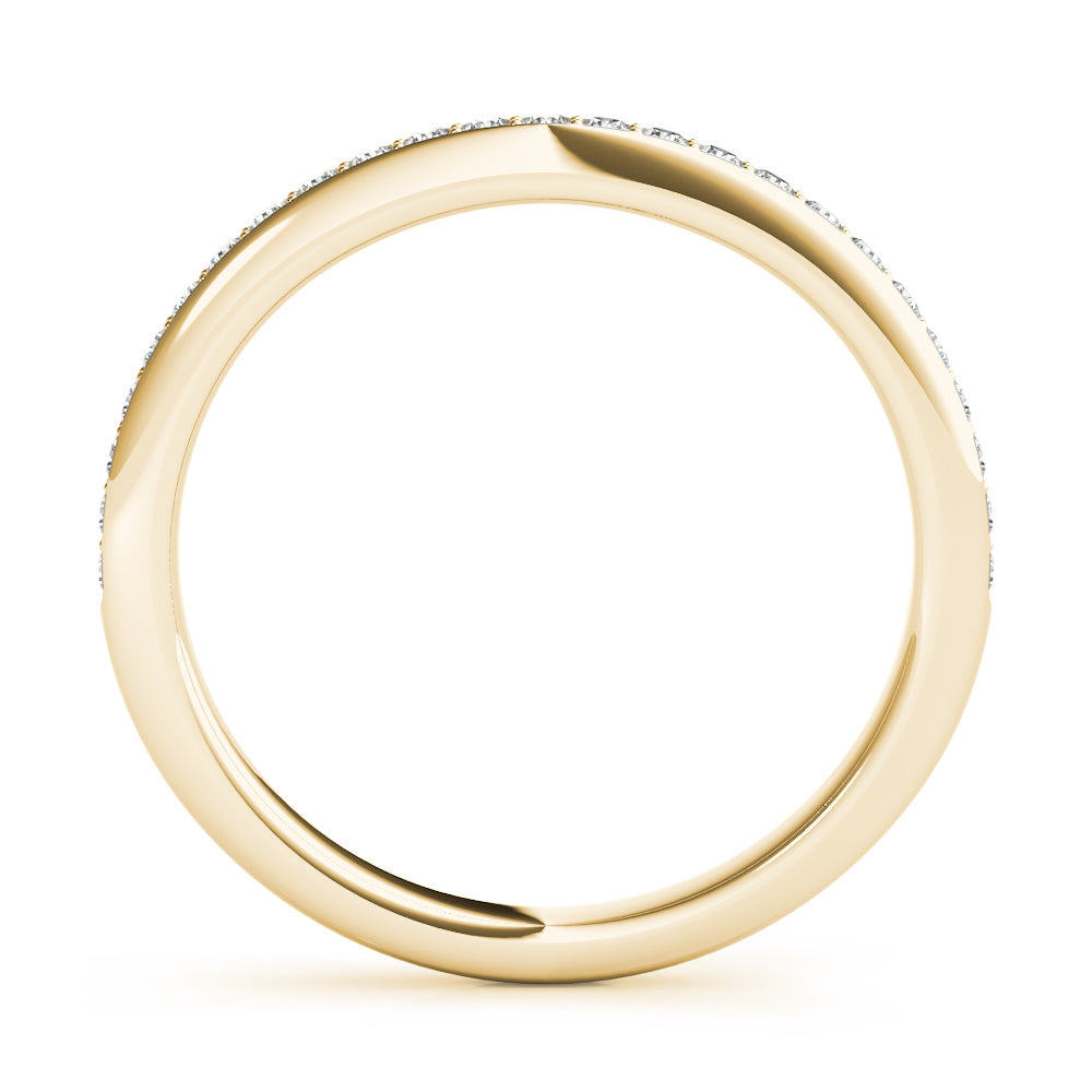 18K Yellow Gold 1/6 CT Diamond Wedding Band