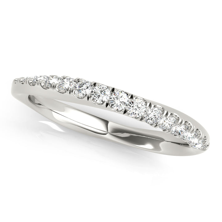 14K White Gold 0.21ctw Diamond Wedding Band