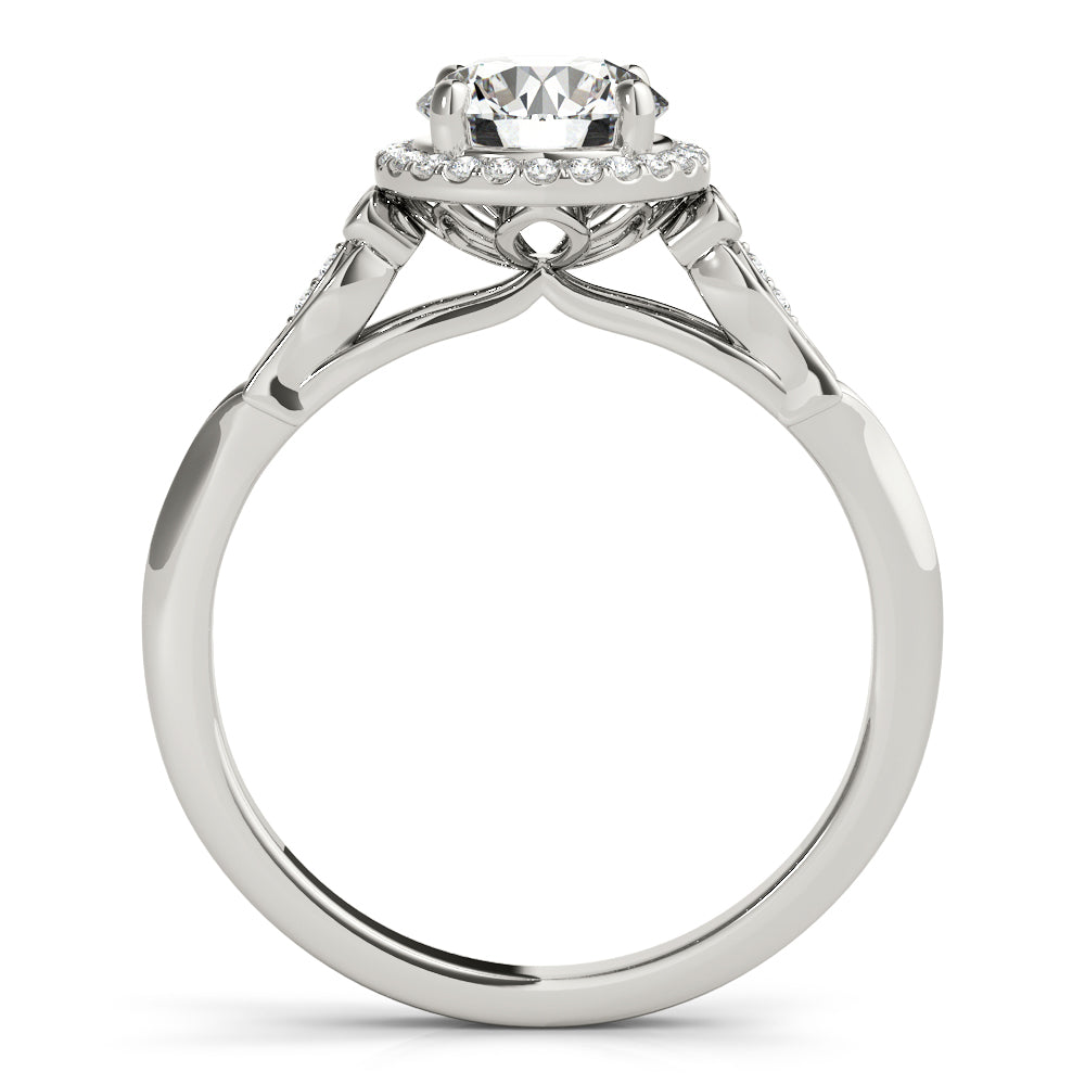 Platinum 1 CT Diamond Halo Engagement Ring