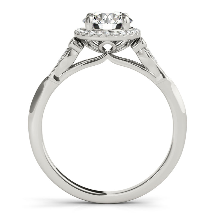 18K White Gold 1 ct Diamond Halo Engagement Ring