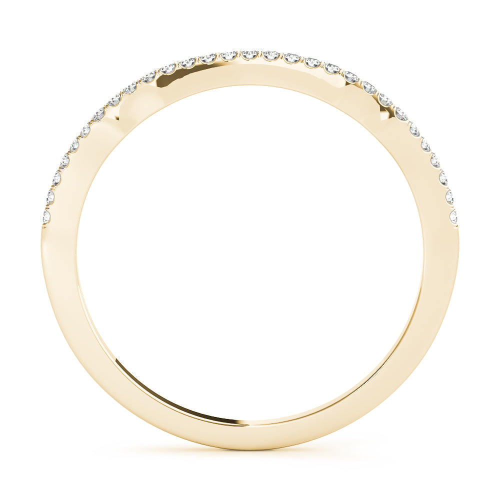 18K Yellow Gold 1/10 ctw Diamond Wedding Band