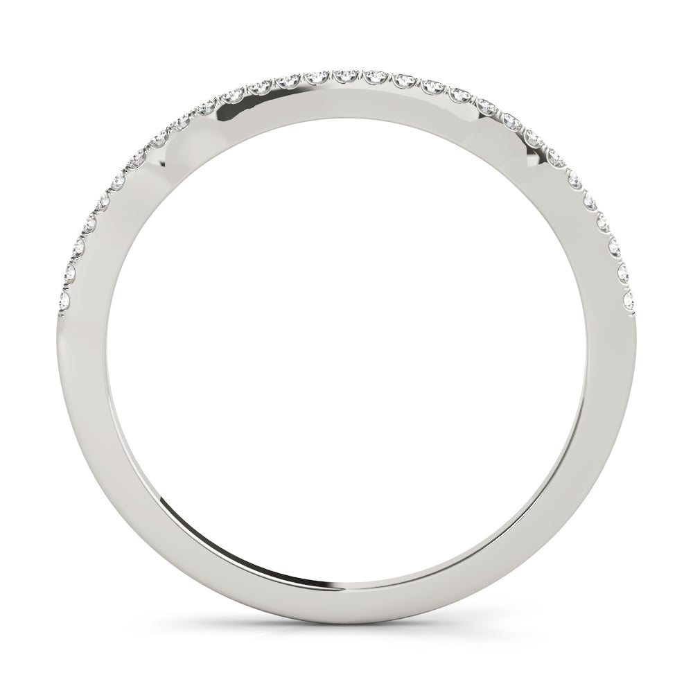 18K White Gold Multi-Diamond Wedding Band