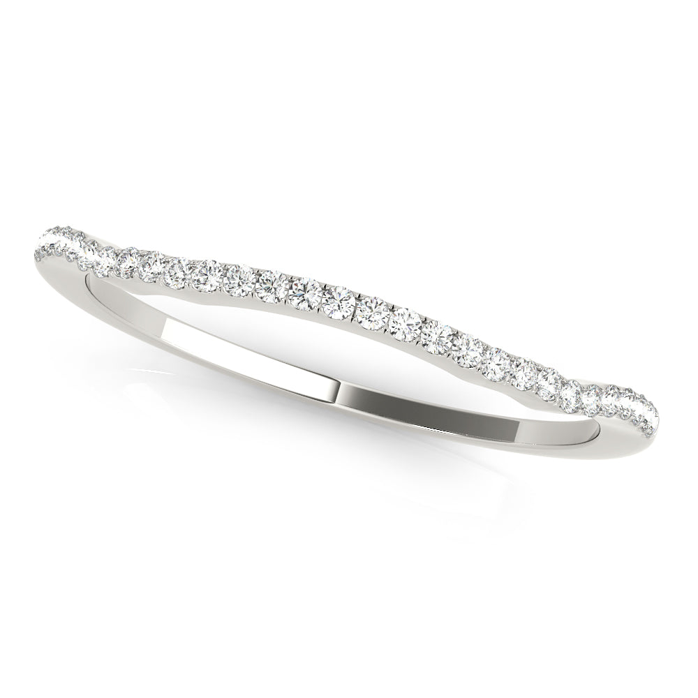 14K White Gold Round Diamond Wedding Ring