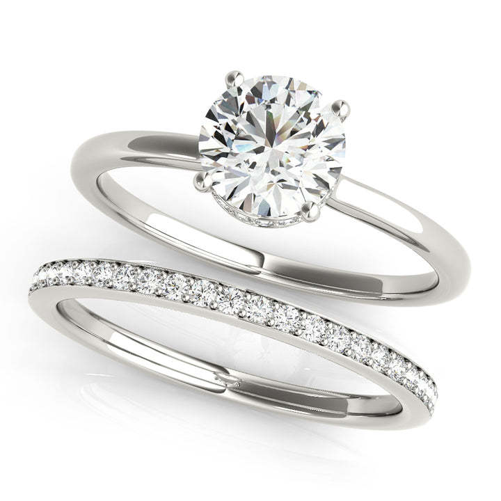 Platinum 1 CT Round Diamond Engagement Ring